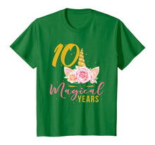 Load image into Gallery viewer, 10 Years Old Birthday Girl Gift Unicorn 10th Birthday T-Shirt
