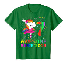 Load image into Gallery viewer, Kids 7 Years Old 7th Birthday Unicorn Dabbing Awesome Since 2013 T-Shirt