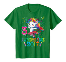 Load image into Gallery viewer, 3rd Birthday Unicorn Awesome Since 2017 T-Shirt