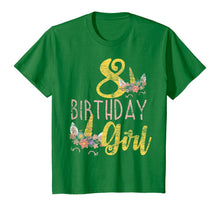 Load image into Gallery viewer, 8 Years Old Birthday Girl Gift Unicorn 8th Birthday T-Shirt
