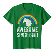 Load image into Gallery viewer, 1980 40th Birthday Gift Unicorn Rainbow 40 Years Old Women T-Shirt
