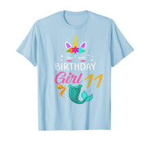 Load image into Gallery viewer, 11th Birthday Girl Unicorn Shirt Mermaid Tail 11 Years Old