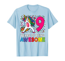 Load image into Gallery viewer, 9th Birthday Dabbing Unicorn Party Gift 9 Years Old Girls T-Shirt