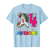 Load image into Gallery viewer, 4th Birthday Dabbing Unicorn Party Gift 4 Years Old Girls T-Shirt