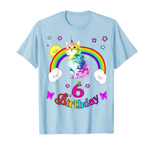 Load image into Gallery viewer, cool cute unique six 6th birthday tee shirt unicorn cat tee T-Shirt