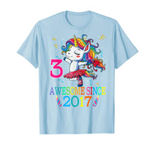 Load image into Gallery viewer, 3rd Birthday Unicorn Awesome Since 2017 T-Shirt