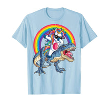 Load image into Gallery viewer, Dabbing Unicorn Dinosaur T rex T shirt Kids Girls Boys Space