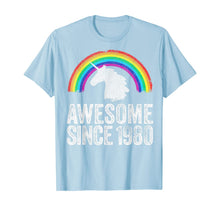 Load image into Gallery viewer, 1980 40th Birthday Gift Unicorn Rainbow 40 Years Old Women T-Shirt
