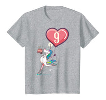 Load image into Gallery viewer, Skating UNICORN 9 year old | 9th Birthday Girl Shirt Gift