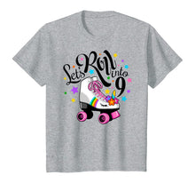 Load image into Gallery viewer, Lets roll into 9 Birthday. Unicorn, Roller skate T-shirt.