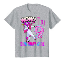 Load image into Gallery viewer, CUTE 9th Birthday Girl Dabbing Unicorn Shirt Party Outfit
