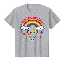 Load image into Gallery viewer, Birthday Girl Unicorn Tshirt: Happy B-day Rainbow Party Gift
