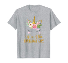 Load image into Gallery viewer, Floral Sister of the Birthday Girl Unicorn Shirt