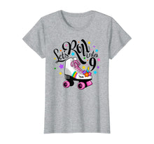 Load image into Gallery viewer, Lets roll into 9 Birthday. Unicorn, Roller skate T-shirt.