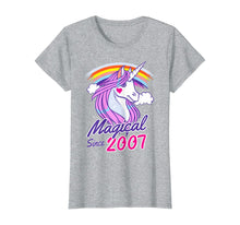 Load image into Gallery viewer, 13th Birthday Gift Magical Since 2007 Unicorn T-Shirt